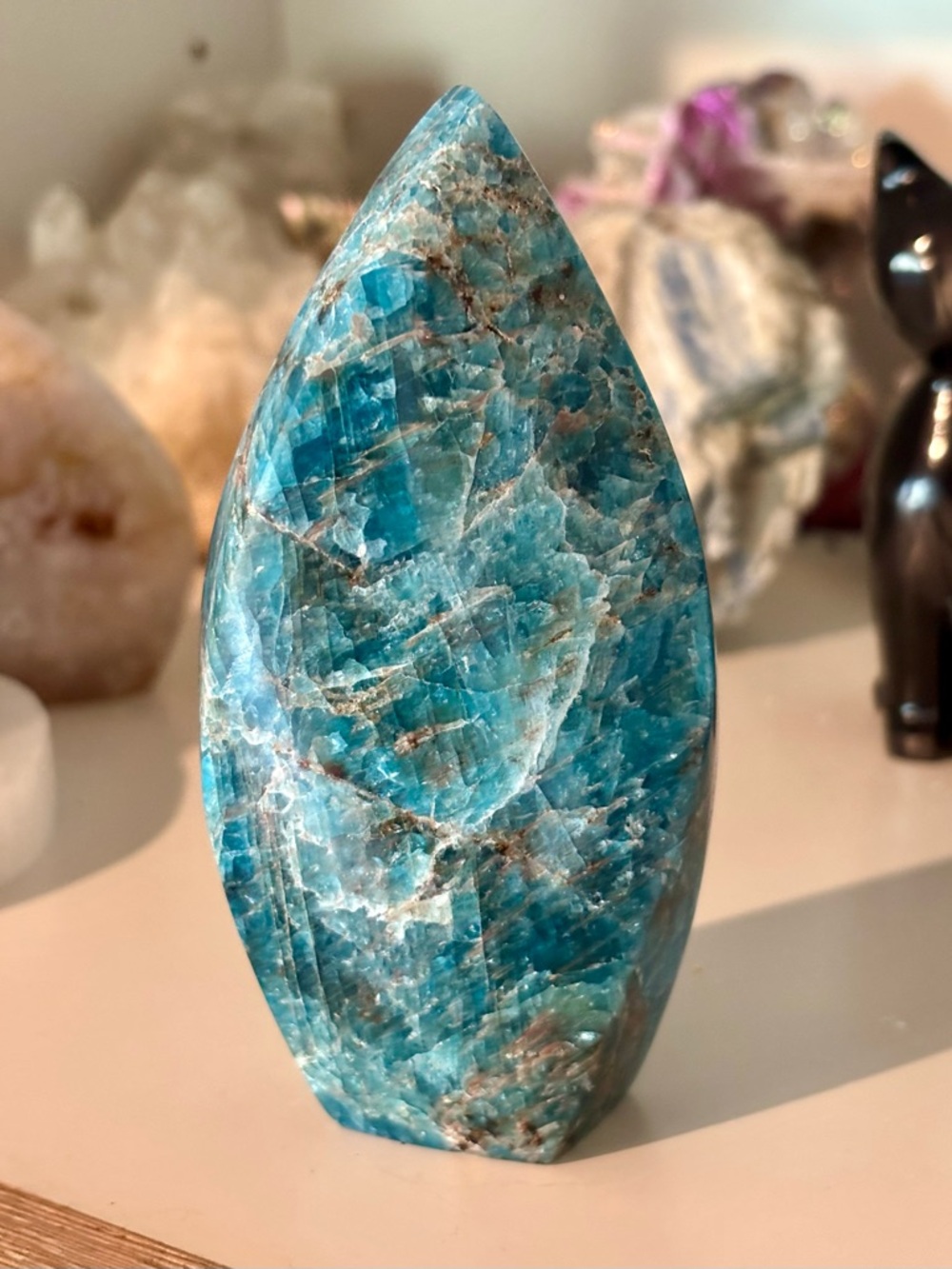 💙 Blue Apatite Freeform Flame Crystal 💙